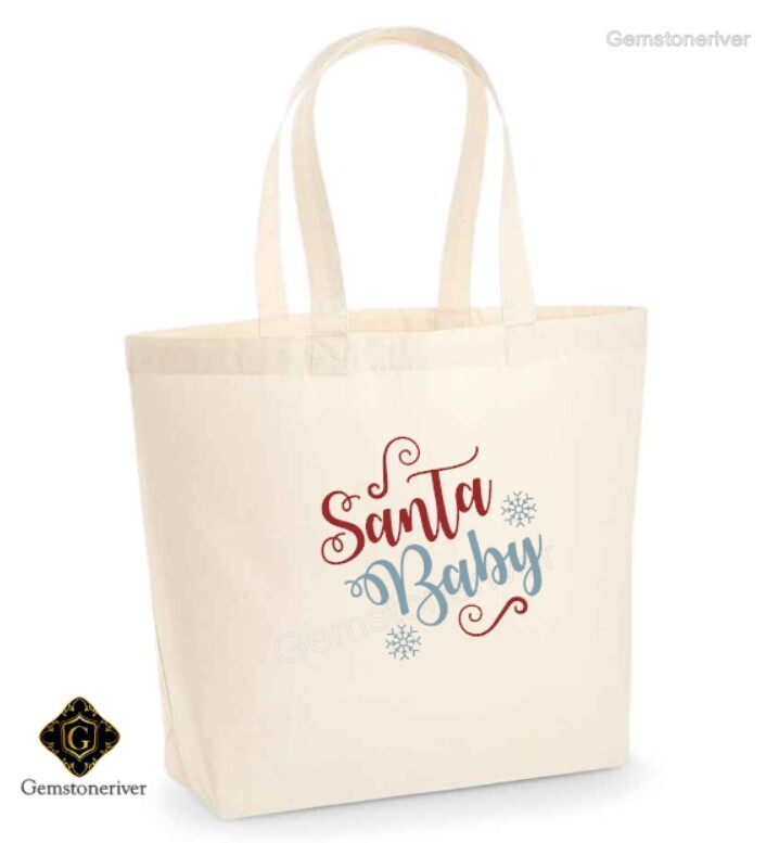 Santa Baby Gift Tote Bag Carrier Christmas Gift Xmas Present Personalised