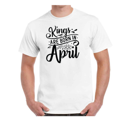 Kings are Born in April Boys & Men's Birthday Tshirt Gift