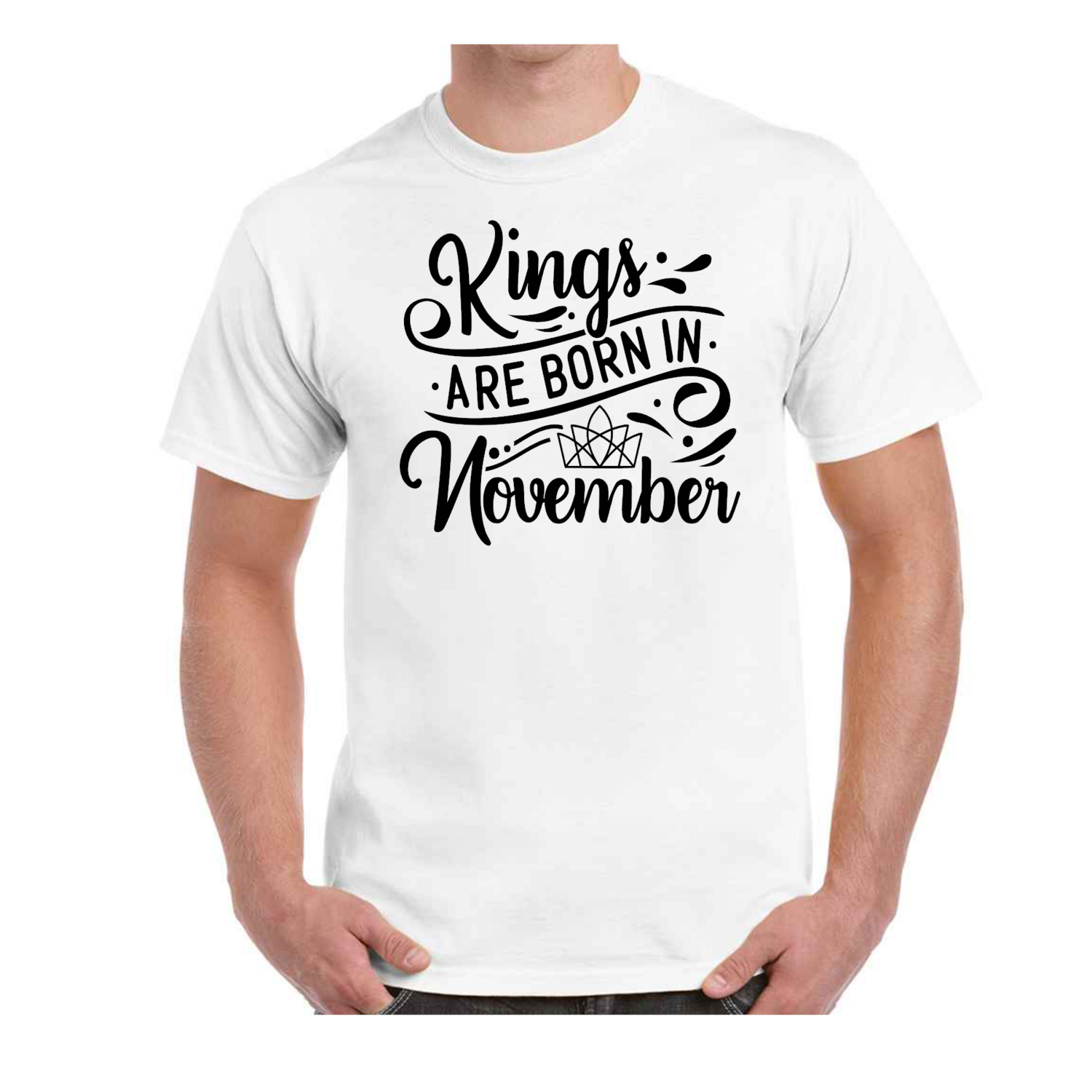 Kings are Born in November Men Boys Birthday Tshirt Gift