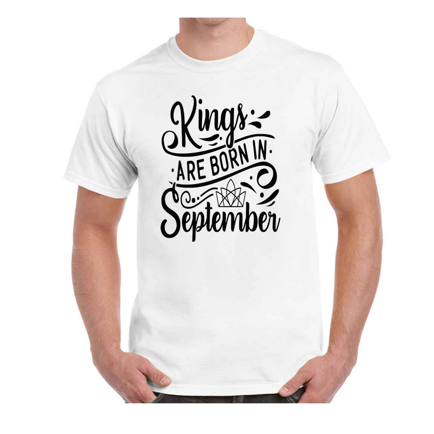 Kings are Born in September Men Boys Birthday Tshirt Gift