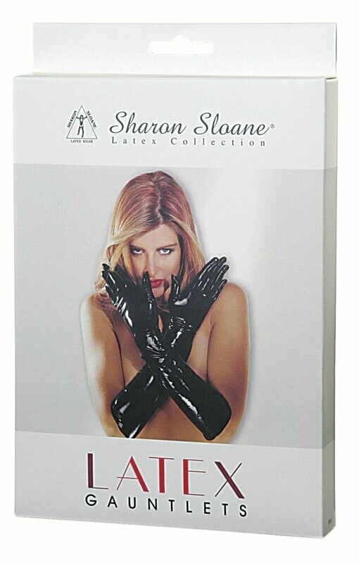 Sharon Sloane Latex Gauntlets Black Small