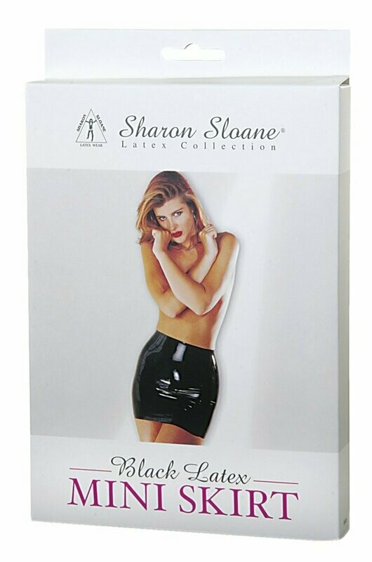 Sharon Sloane Latex Mini Skirt Black Large