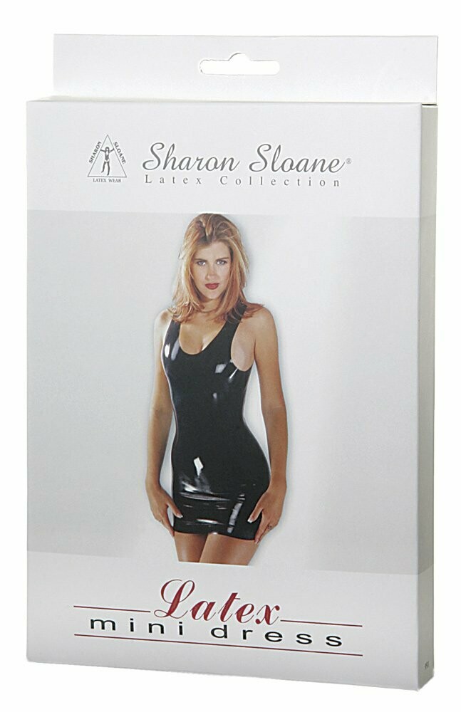 Sharon Sloane Latex Mini Dress Black Large