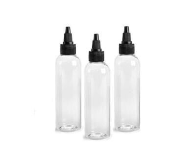 4 oz Clear Plastic Cosmo Round Bottles w cap