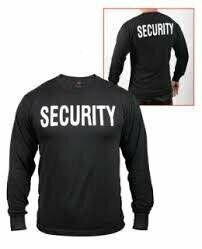 'Security' T-Shirts, Long Sleeves