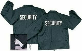 'Security' Coaches Jacket - Black