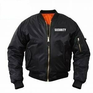 MA-1 Jacket - 'Security' Black