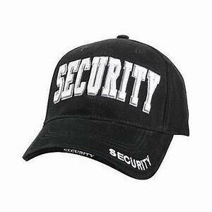 'Security' Ballcap - Black/White Lg lettering