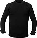 Commando Sweater, Acrylic Crew Neck - Black
