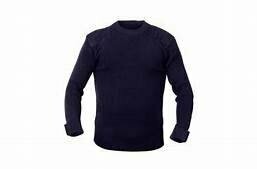 Commando Sweater, Acrylic Crew Neck - Navy Blue