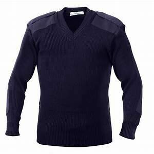 Commando Sweater, Acrylic V-Neck - Navy Blue