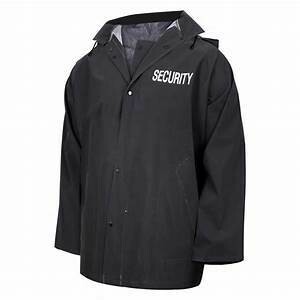 'Security' Rain Jacket - Black