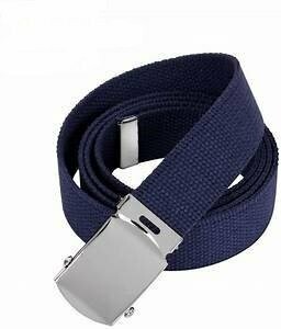 Web Belt -  Navy/Chrome
