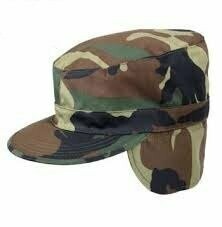 BDU Hat - Cold Weather with Ears - Woodland Camo