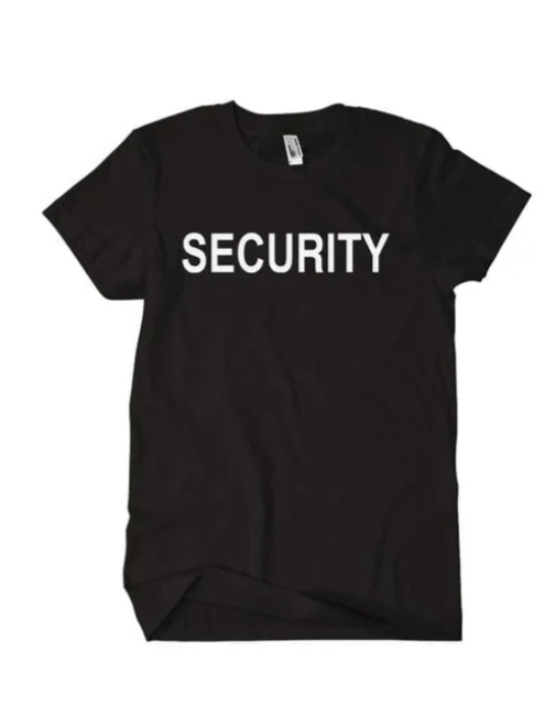 'Security' T-Shirts, Short Sleeves
