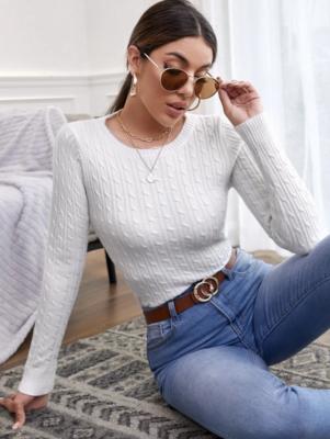 Sweater Nouveau Cable White