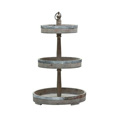 Wood & Metal 3-Tiered Tray