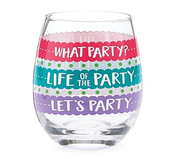 Colorful Fill Line Stemless Wine Glass