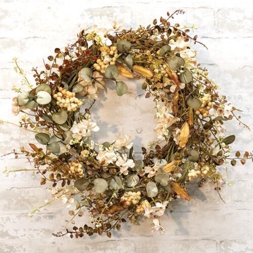 Cream Fall Floral Wreath