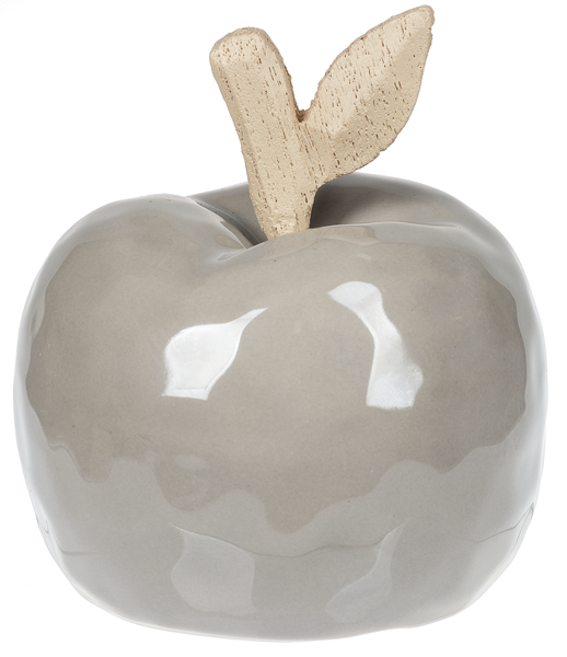 Lg Gray Ceramic Apple