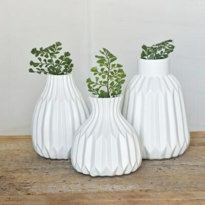 Med Matte White Ceramic Vase