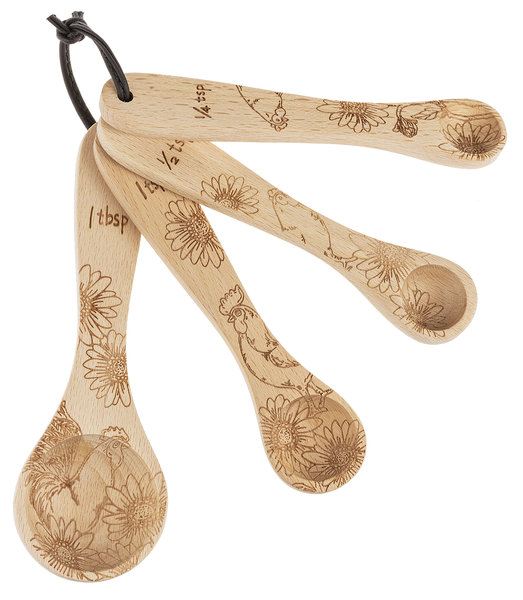 Wooden Rooster Measuring Spoons