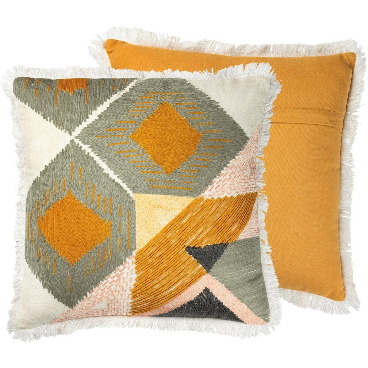 Saffron Geometric Pillow