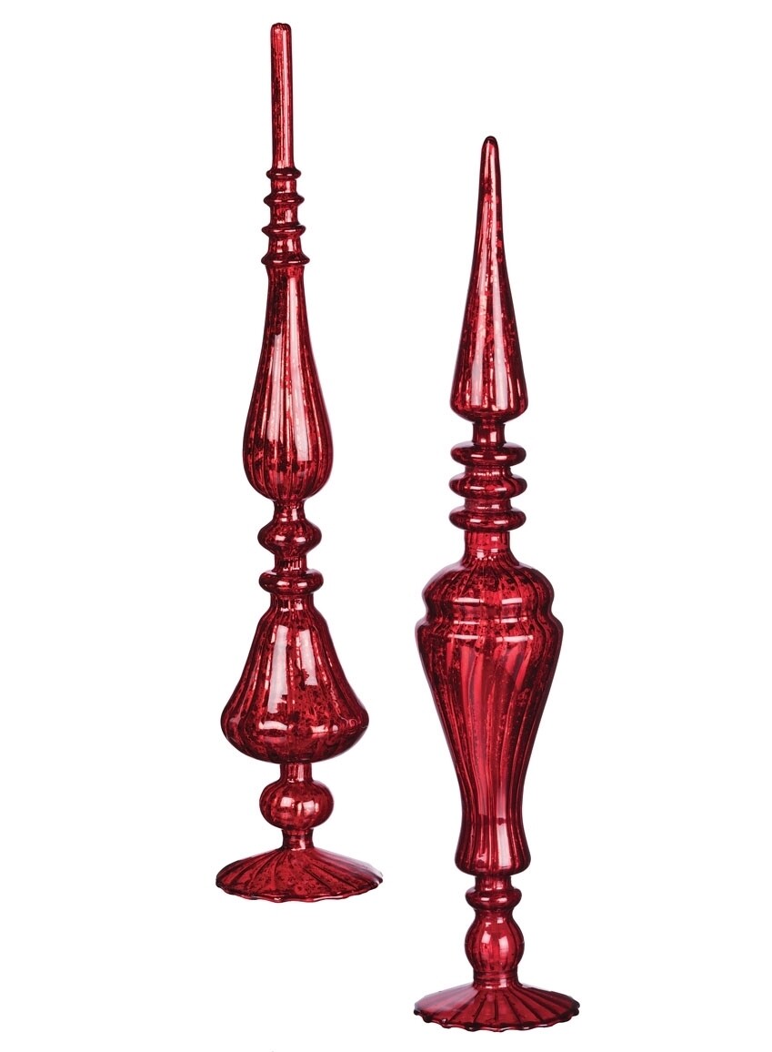 Red Glass Finial