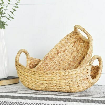 Lg Hyacinth Basket w Handles