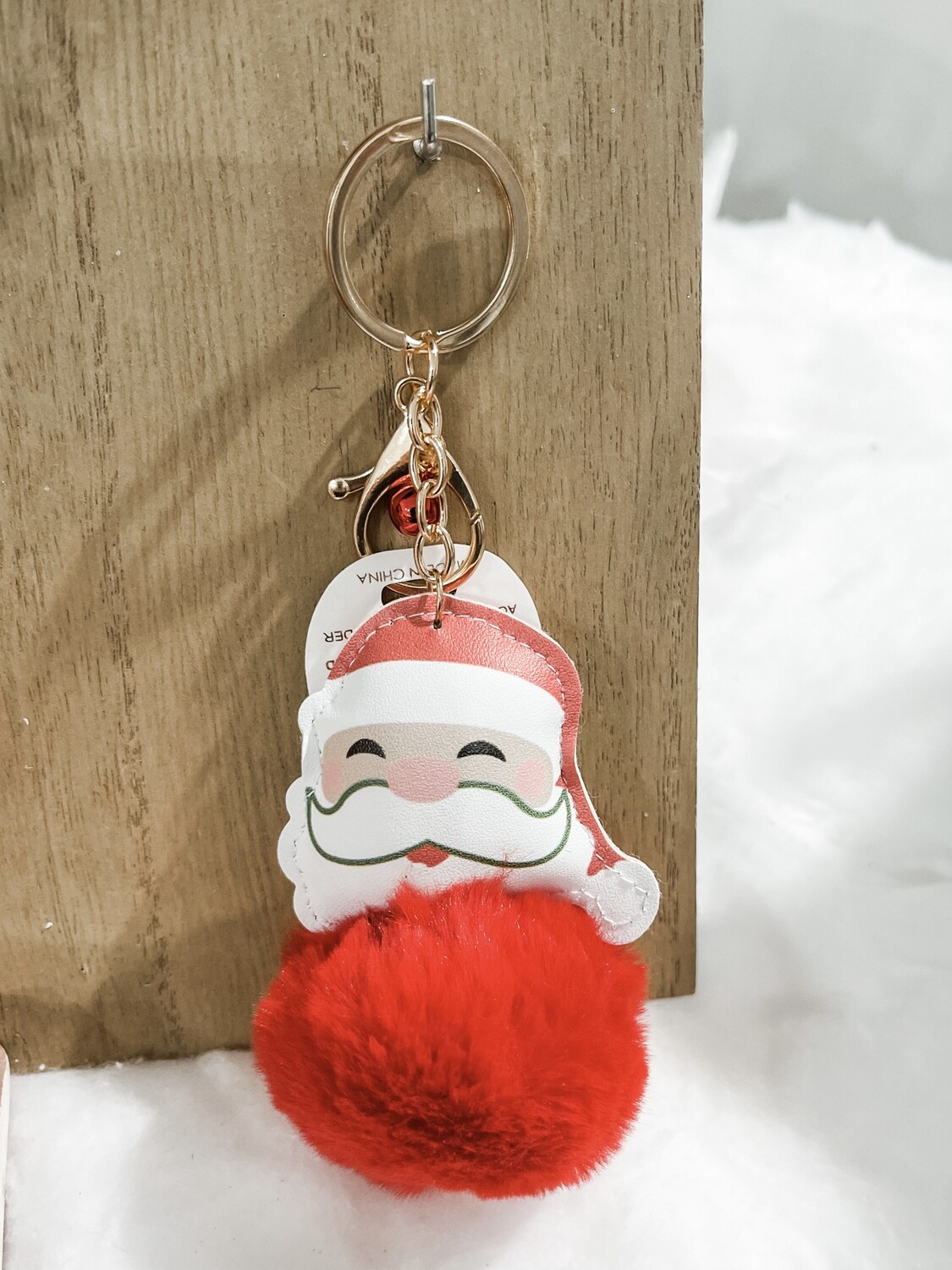 Fuzzy Santa Key Chain
