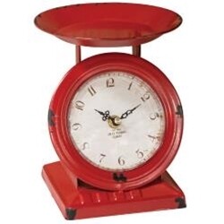 Vintage Red Old Town Scale Clock