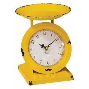 Vintage Yellow Old Town Scale Clock