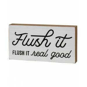 Flush It Wood Block Sign