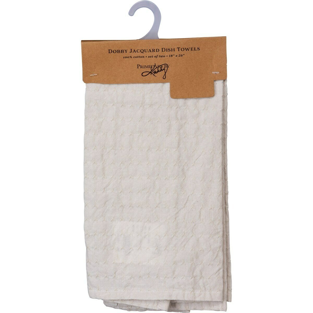 Set of 2 Woven Cream Towels