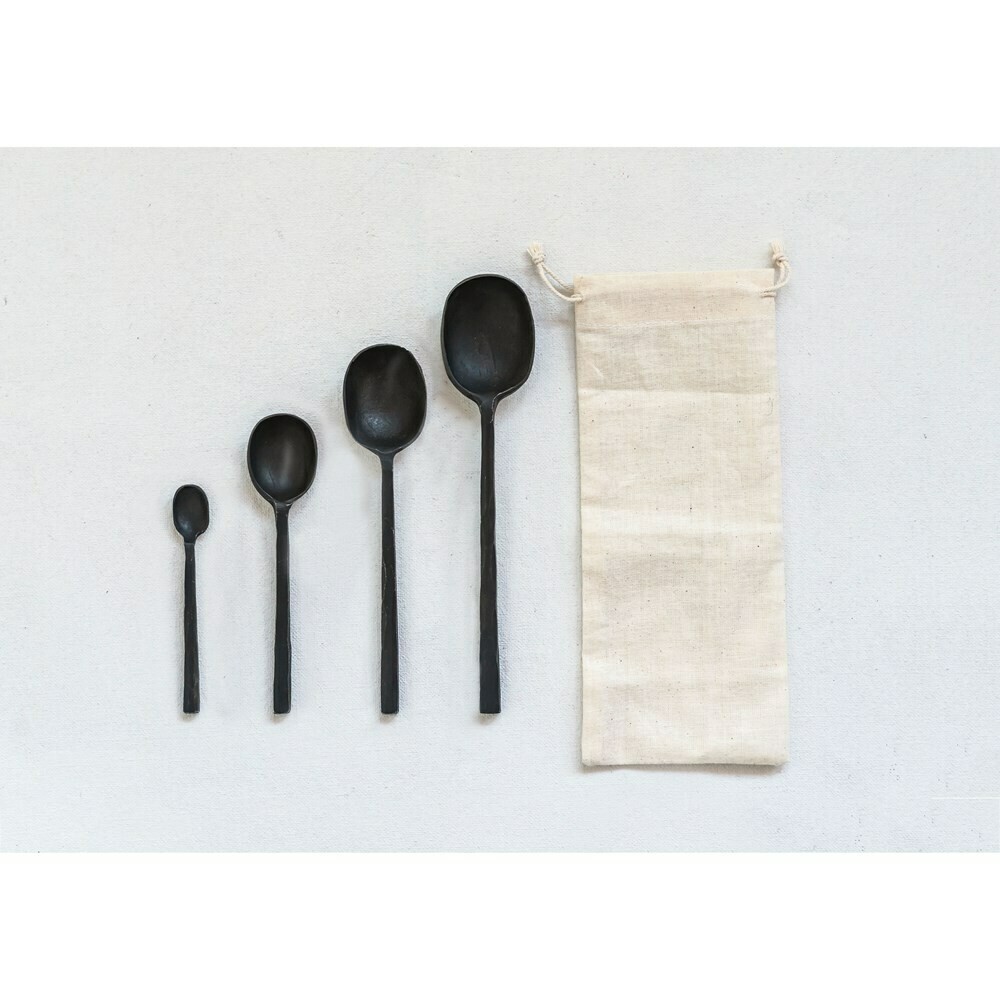 Set Of 4 Cast Iron Spoons
