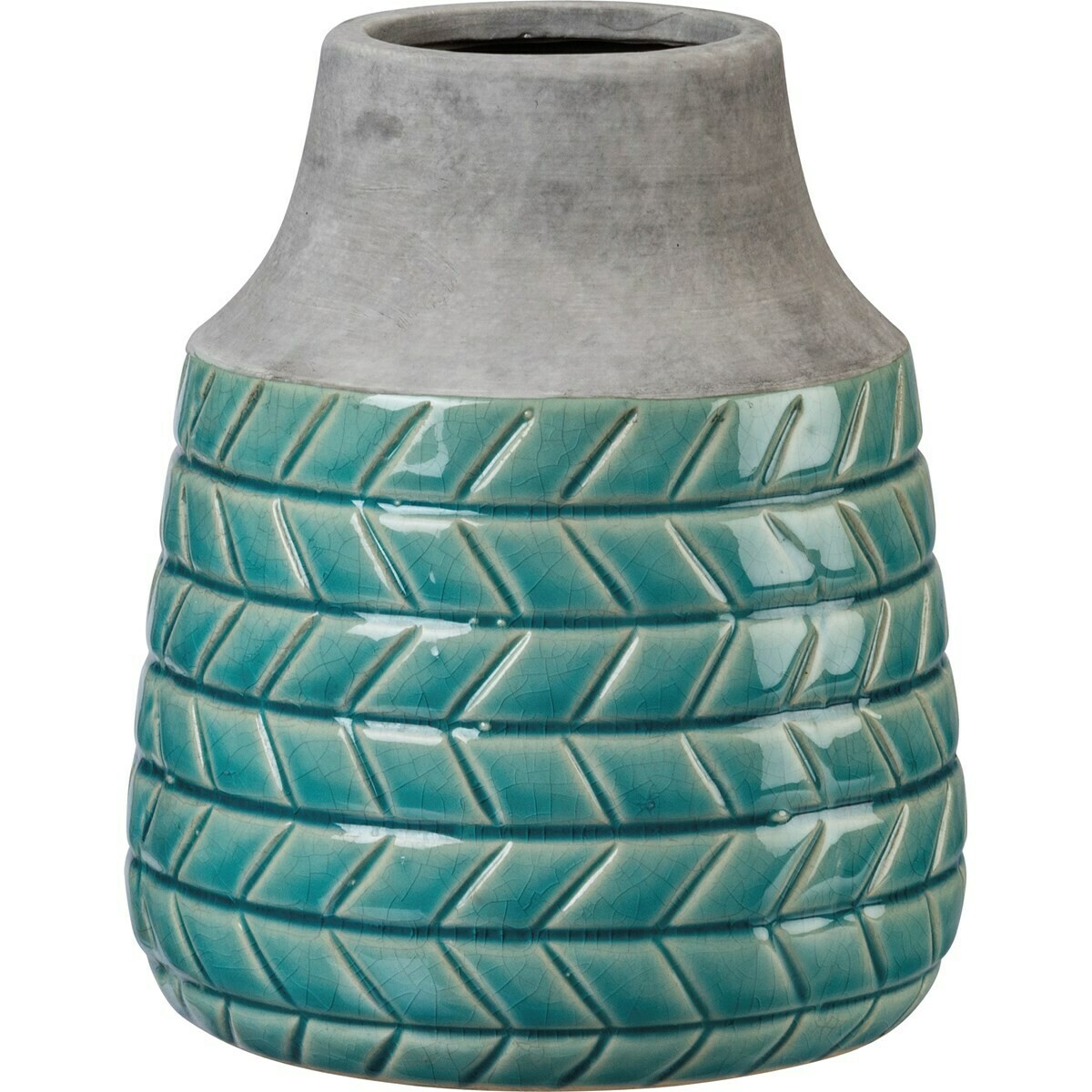 Chevron Turquoise Vase