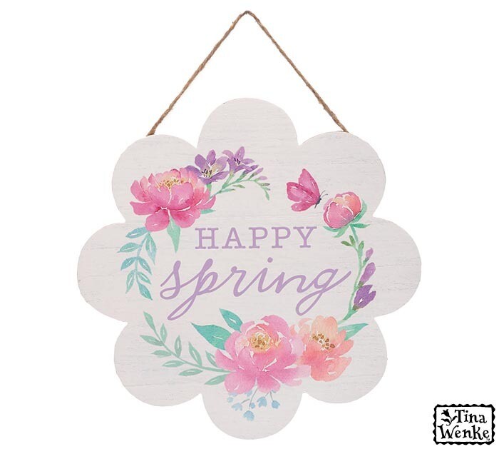 Happy Spring Floral Wall Hanger