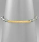 Gray & Gold Bar Bead Bracelet