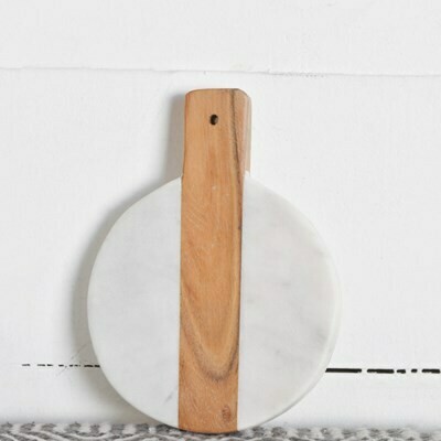 Vertical Round Marble Wood Board