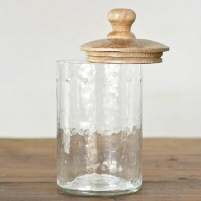 Glass Canister w Wood Lid