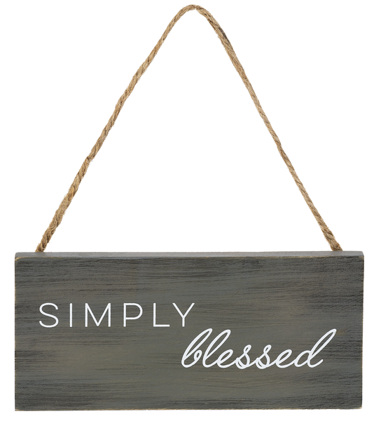 Simply Blessed Hanging Wooden Sign