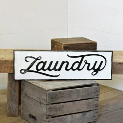 Distressed Metal Laundry Sign