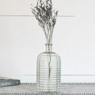 Clear Striped Vase