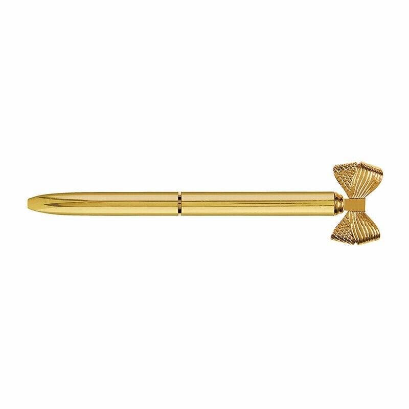 Metallic Gold Bow Pen