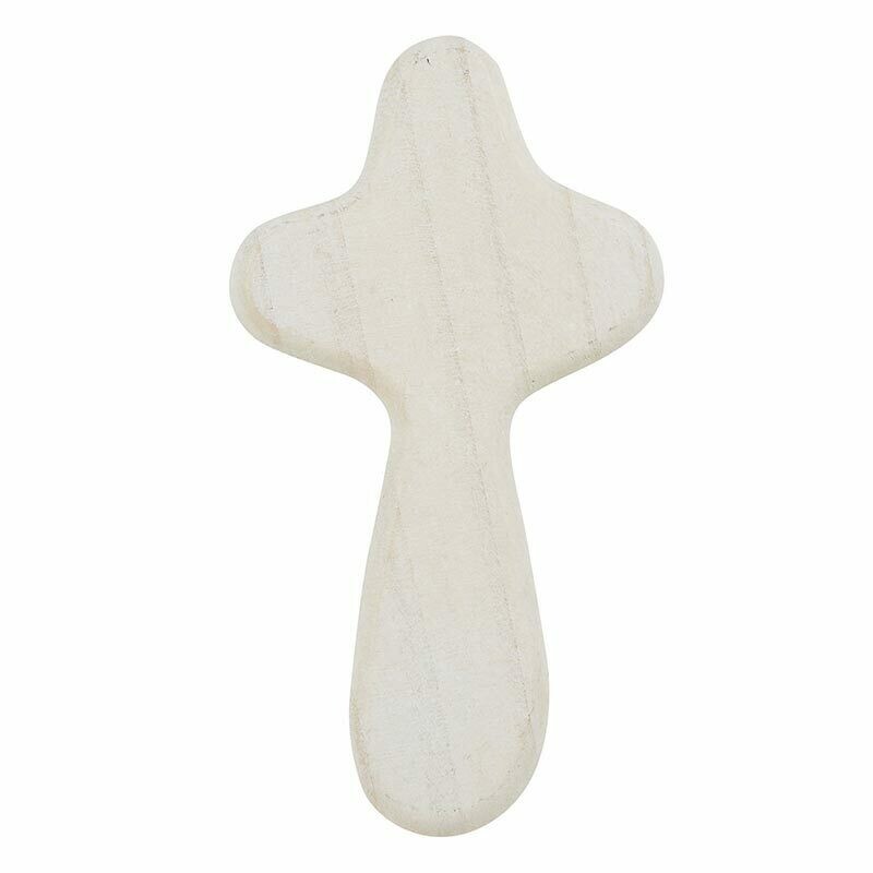 White Handheld Wood Cross