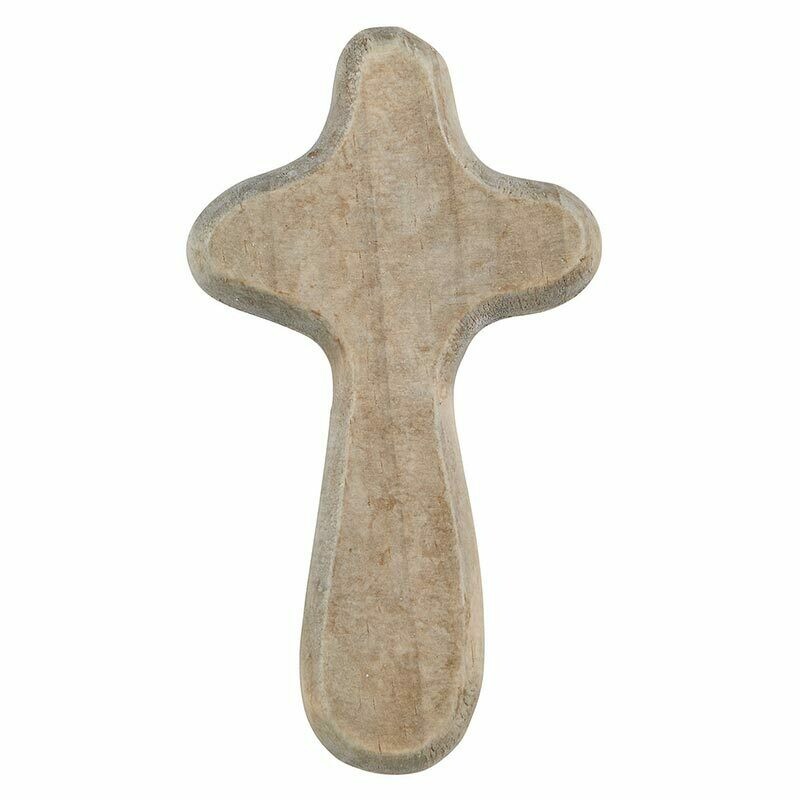 Gray Handheld Wood Cross