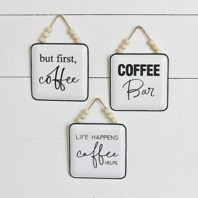 Coffee Bar Beaded Hanging Sign