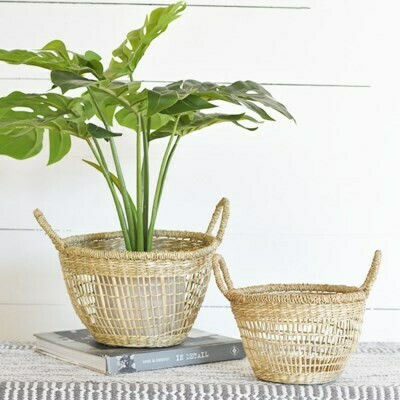 Lg Round Handled Seagrass Basket