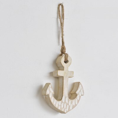 Hanging Carved Wood Anchor