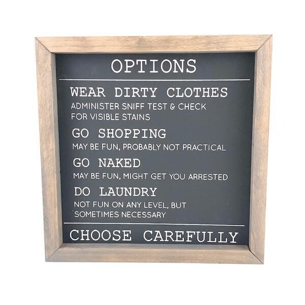 Laundry Options Framed Sign